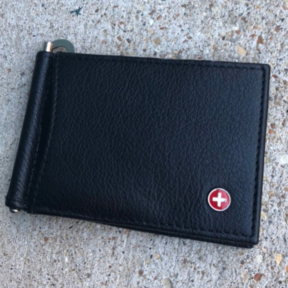SwissGear wallet with money clip, black